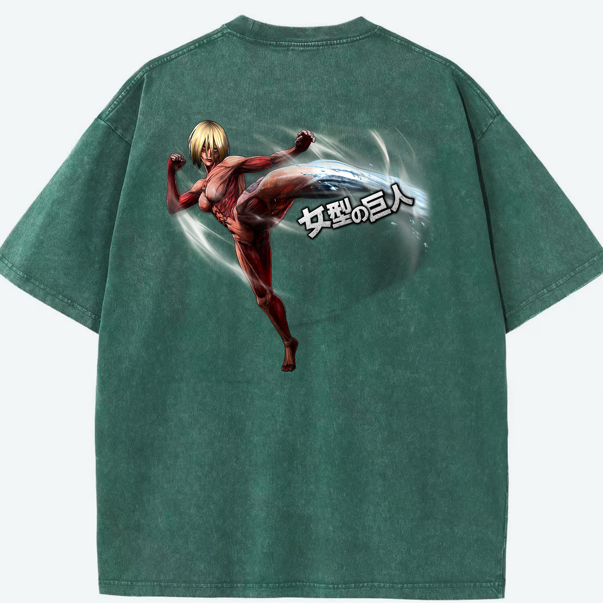 （画像用） 進撃の巨人 Attack on Titan 綿100% ヴィンテージ風 半袖Tシャツ（背面プリント）
